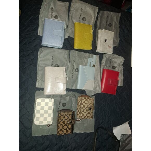 NEW- NINE Leather SENDEFN Women's RFID Blocking Leather Small Compact Bi-folds - Picture 11 of 13